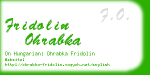 fridolin ohrabka business card